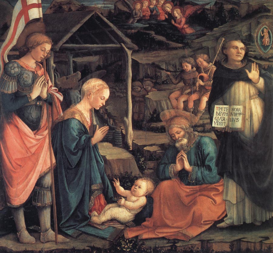 The Adoration of the Infant Jesus with St George and St Vincent Ferrer